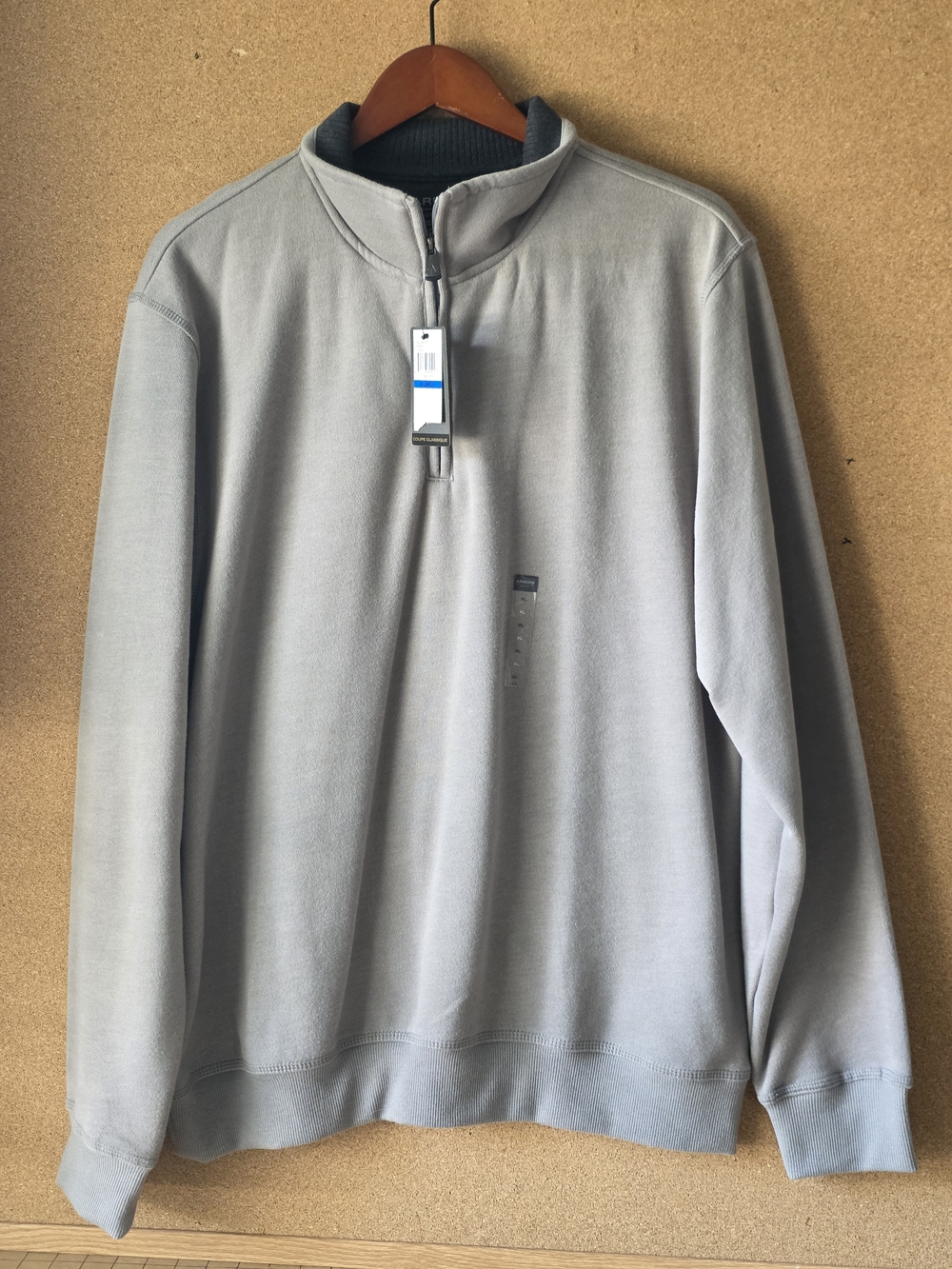 NWT Arrow 1851 Men’s Classic Fit Sueded Fleece Quarter Zip Pullover XL Gray